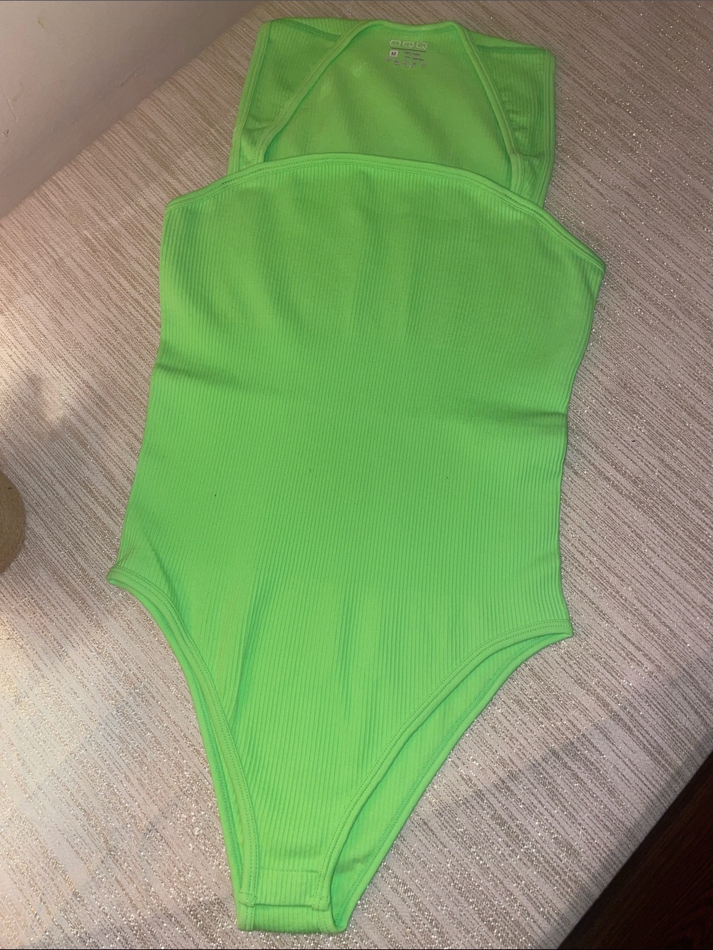 OQQ M- Neon Green Ribbed Bodysuit